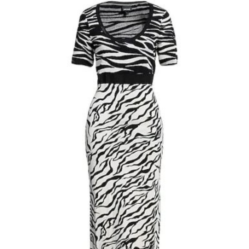Roberto Cavalli - Just Cavalli Midi Bodycon Dress - Zebra Print, Size M